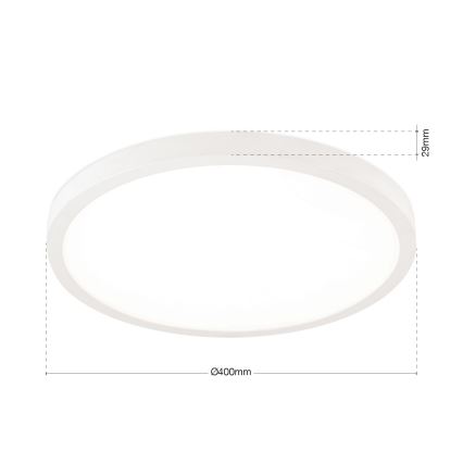 Ρυθμιζόμενο φωτιστικό οροφής LED DISC, 30W, 230V, 2700/3000/4000K, διάμ. 40 cm, λευκό