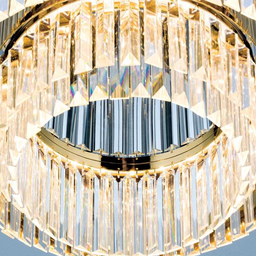 LED Ρυθμιζόμενο Κρυστάλλινο Οροφής Φωτιστικό PRISM LED/80W/230V διάμ. 55 εκ. 24Κ χρυσό