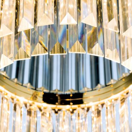 LED Ρυθμιζόμενο Κρυστάλλινο Οροφής Φωτιστικό PRISM LED/80W/230V διάμ. 55 εκ. 24Κ χρυσό