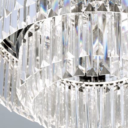 LED Ρυθμιζόμενο κρυστάλλινο οροφής φωτιστικό PRISM LED/80W/230V διάμ. 55 εκ. γυαλιστερό χρώμιο