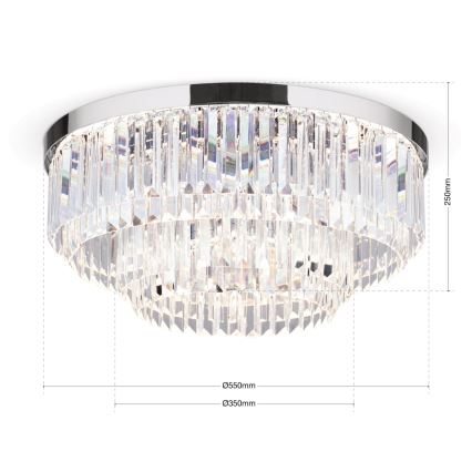 LED Ρυθμιζόμενο κρυστάλλινο οροφής φωτιστικό PRISM LED/80W/230V διάμ. 55 εκ. γυαλιστερό χρώμιο