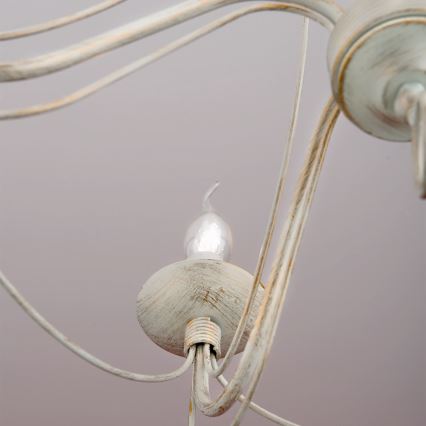 Κρεμαστό φωτιστικό οροφής VELA 5xE14/40W/230V διάμετρος 60 cm λευκό/χρυσό/πατίνα