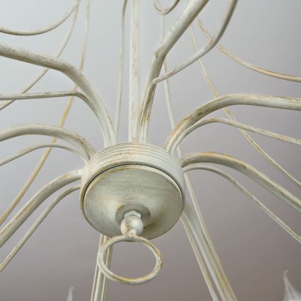 Κρεμαστό φωτιστικό οροφής VELA 8xE14/40W/230V διάμετρος 80 cm λευκό/χρυσό/πατίνα