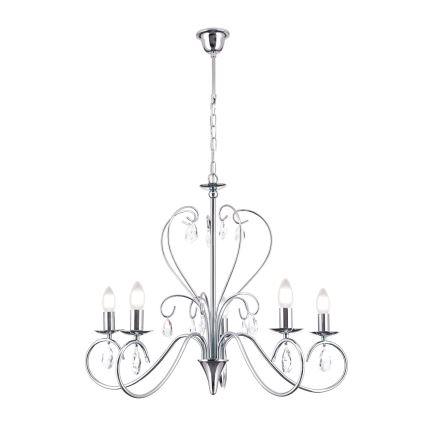 Κρυστάλλινο πολύφωτο με αλυσίδα ALESSIA 5xE14/40W/230V γυαλιστερό χρώμιο