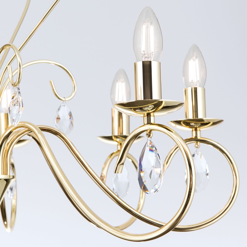 Κρυστάλλινο πολύφωτο με αλυσίδα ALESSIA 8xE14/40W/230V χρυσό