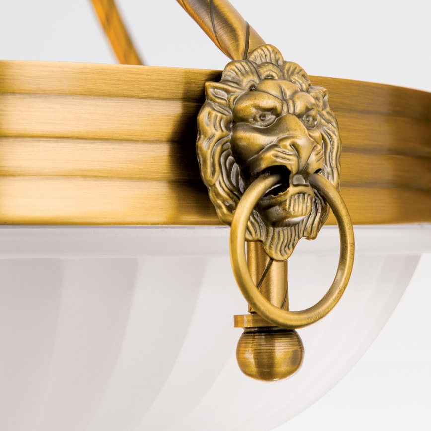 Κρεμαστό φωτιστικό οροφής ROCCA 6xE27/60W/230V διάμετρος 64 cm μπρονζέ/λευκό