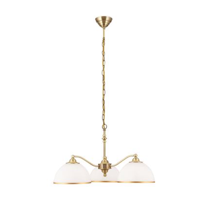 Κρεμαστό φωτιστικό οροφής OLD LAMP 3xE27/40W/230V διάμετρος 65 cm λευκό/ορείχαλκος