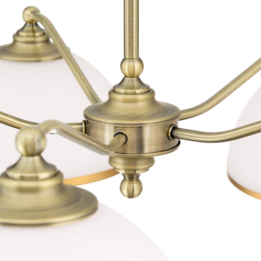 Κρεμαστό φωτιστικό οροφής OLD LAMP 5xE27/40W/230V διάμετρος 75 cm λευκό/ορείχαλκος