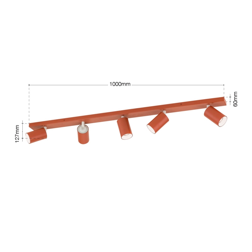 Orion - Σποτ φωτιστικό PENN 5xGU10/13W/230V σε απόχρωση τούβλου