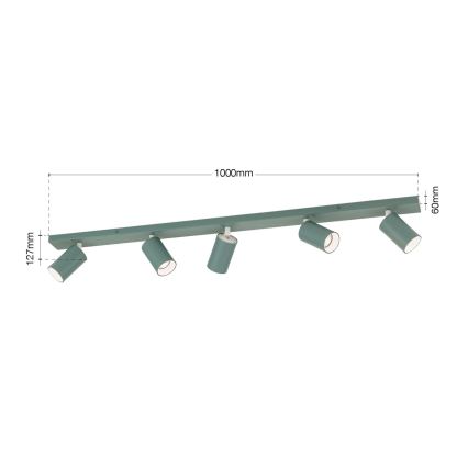 Σποτ φωτιστικό PENN 5xGU10/13W/230V γκρι