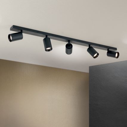 Σποτ φωτιστικό SEAN 5xGU10/13W/230V μαύρο