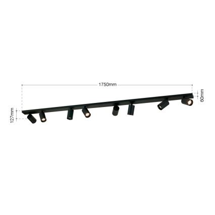 Orion - Σποτ φωτιστικό SEAN 8xGU10/13W/230V μαύρο