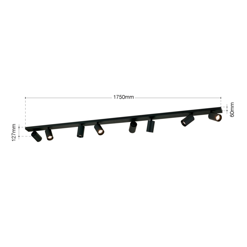 Orion - Σποτ φωτιστικό SEAN 8xGU10/13W/230V μαύρο