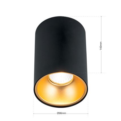 Σποτ φωτιστικό STARLIGHT 1xGU10/50W/230V μαύρο/χρυσό