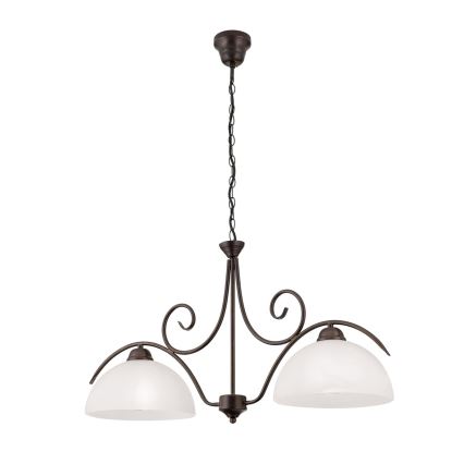 Πολυέλαιος σε αλυσίδα RULA 2xE27/40W/230V λευκό/μπρονζέ