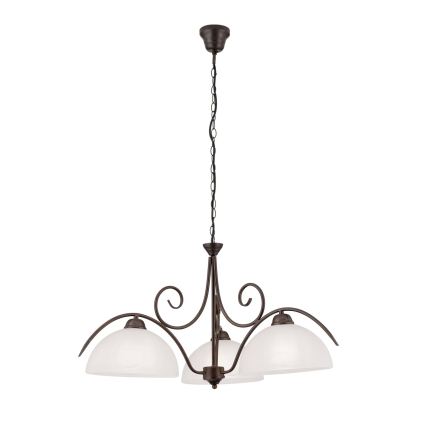 Πολυέλαιος με αλυσίδα RULA 3xE27/40W/230V Ø 70 cm λευκό/μπρονζέ