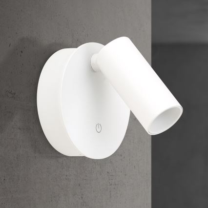 LED Ρυθμιζόμενο επαναφορτιζόμενο με έλεγχο αφής επιτοίχιο σποτ φωτιστικό LUXY LED/1W/5V 2200 mAh 2700/3000/4000K λευκό