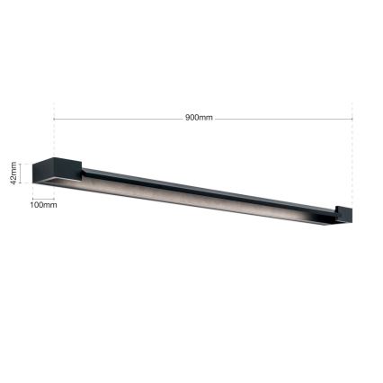 Φωτισμός καθρέφτη μπάνιου LED MARILYN LED/24W/230V 90 cm IP44 μαύρο