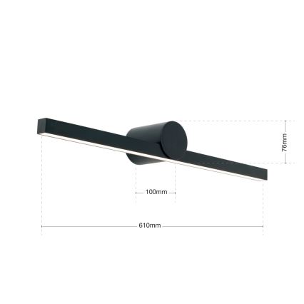 Φωτισμός καθρέφτη μπάνιου LED BEAUTY LED/12W/230V 61 cm IP54 μαύρο