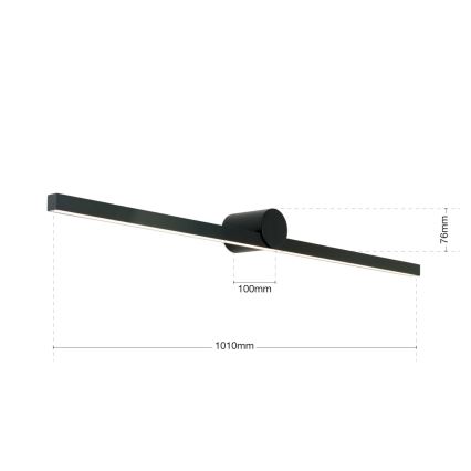 Φωτισμός καθρέφτη μπάνιου LED BEAUTY LED/24W/230V 101 cm IP54 μαύρο
