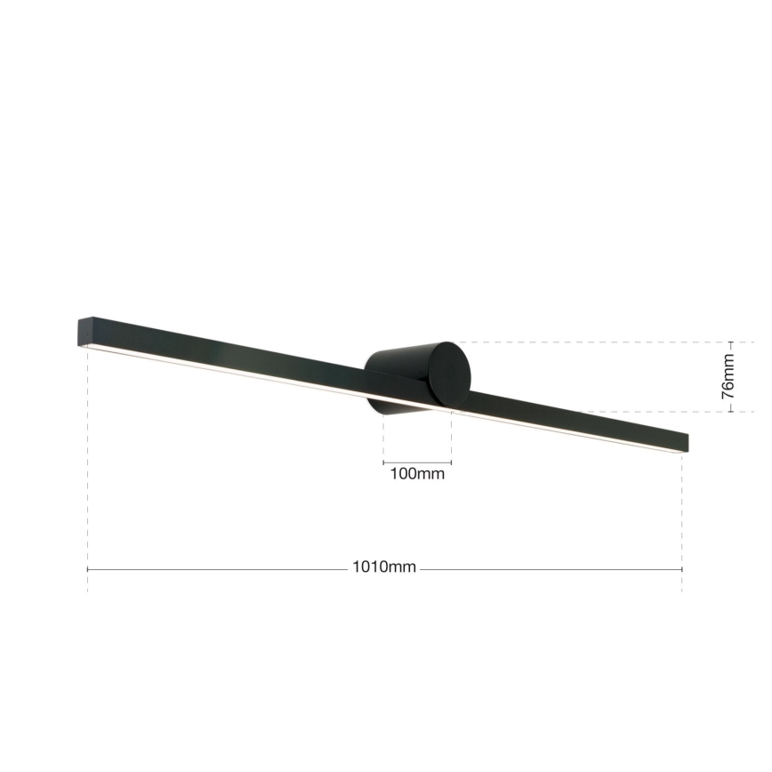 Φωτισμός καθρέφτη μπάνιου LED BEAUTY LED/24W/230V 101 cm IP54 μαύρο