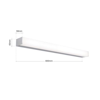 Φωτισμός καθρέφτη μπάνιου LED HORIZON LED/12W/230V 3000/4000K 60 cm IP44 ασημί