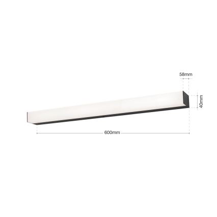 Φωτισμός καθρέφτη μπάνιου LED HORIZON LED/12W/230V 3000/4000K 60 cm IP44 μαύρο