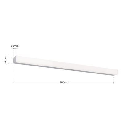 Φωτισμός καθρέφτη μπάνιου LED HORIZON LED/18W/230V 3000/4000K 90 cm IP44 ασημί
