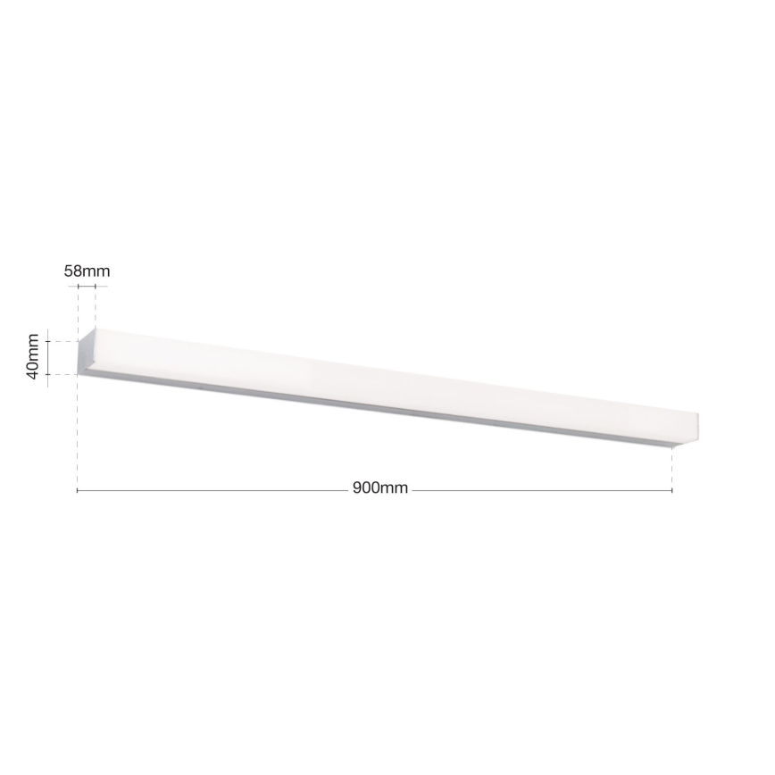 Φωτισμός καθρέφτη μπάνιου LED HORIZON LED/18W/230V 3000/4000K 90 cm IP44 ασημί