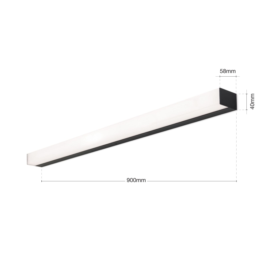 Φωτισμός καθρέφτη μπάνιου LED HORIZON LED/18W/230V 3000/4000K 90 cm IP44 μαύρο