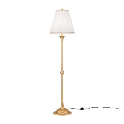 Επιδαπέδια λάμπα FONSA 1xE27/60W/230V λευκό/χρυσό