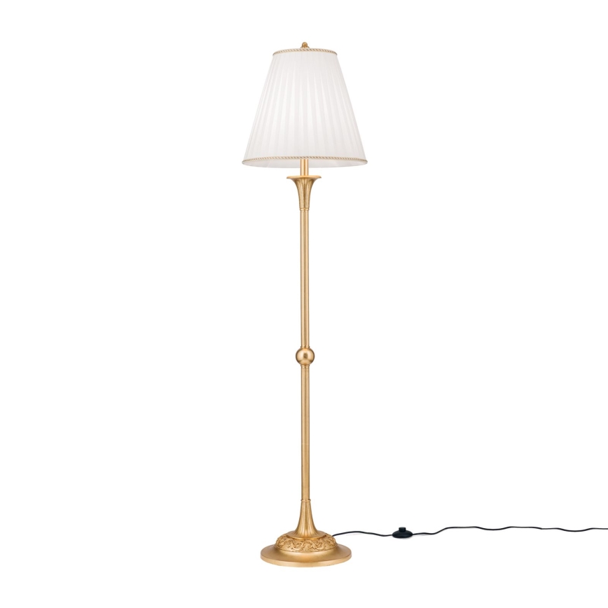 Επιδαπέδια λάμπα FONSA 1xE27/60W/230V λευκό/χρυσό