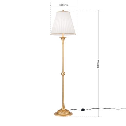 Επιδαπέδια λάμπα FONSA 1xE27/60W/230V λευκό/χρυσό