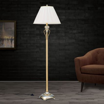 Επιδαπέδια λάμπα TIZIA 1xE27/60W/230V λευκό/χρυσό/πατίνα