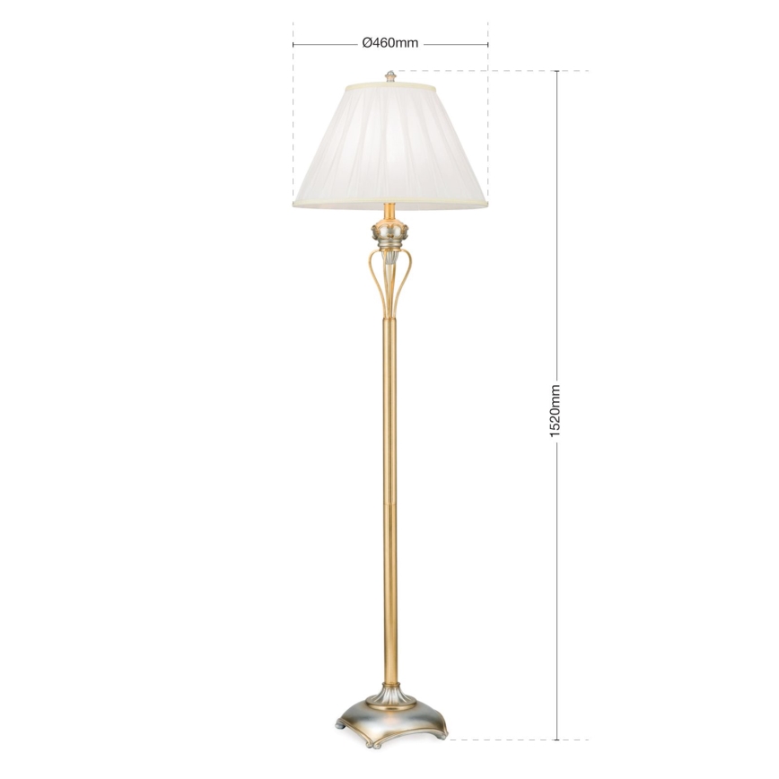 Επιδαπέδια λάμπα TIZIA 1xE27/60W/230V λευκό/χρυσό/πατίνα