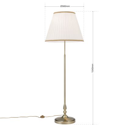 Επιδαπέδια λάμπα TONIA 2xE27/60W/230V 154 cm λευκό/μπρονζέ