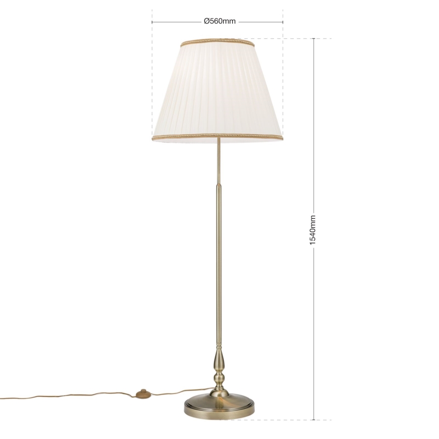 Επιδαπέδια λάμπα TONIA 2xE27/60W/230V 154 cm λευκό/μπρονζέ