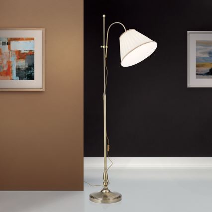 Επιδαπέδια λάμπα TONIA 1xE27/60W/230V 183 cm λευκό/μπρονζέ