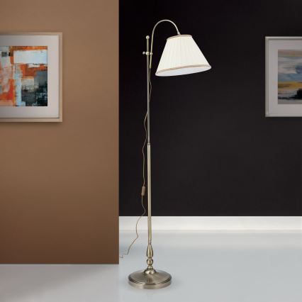 Επιδαπέδια λάμπα TONIA 1xE27/60W/230V 183 cm λευκό/μπρονζέ