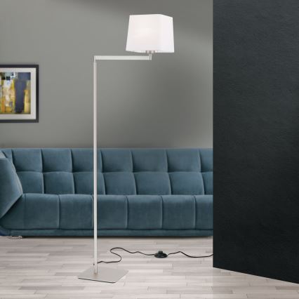 Επιδαπέδια λάμπα CARLTON 1xE27/40W/230V λευκό/ματ χρώμιο