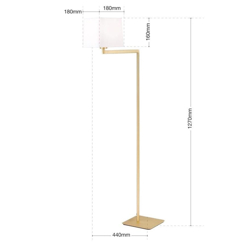 Επιδαπέδια λάμπα CARLTON 1xE27/40W/230V λευκό/χρυσό