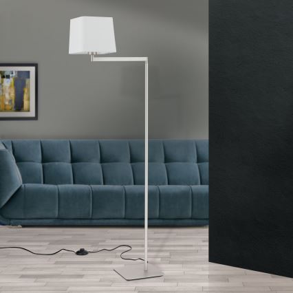 Επιδαπέδια λάμπα CARLTON 1xE27/40W/230V λευκό/ματ χρώμιο