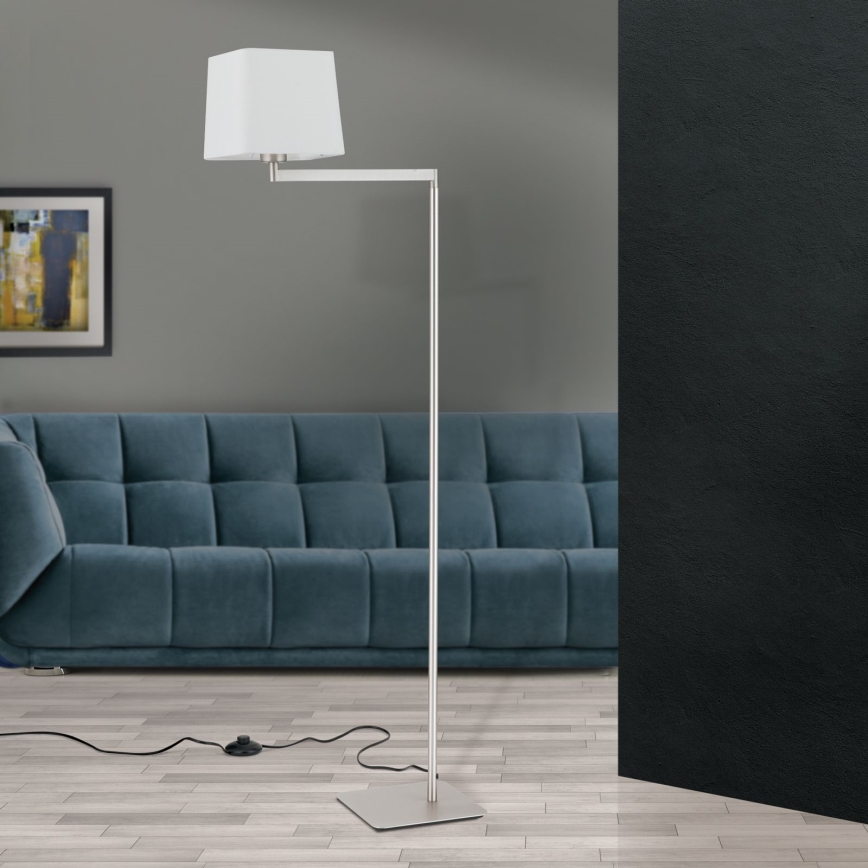 Επιδαπέδια λάμπα CARLTON 1xE27/40W/230V λευκό/ματ χρώμιο