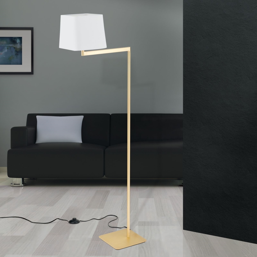 Επιδαπέδια λάμπα CARLTON 1xE27/40W/230V λευκό/χρυσό