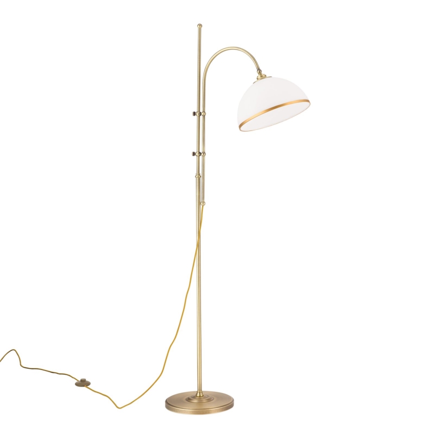 Επιδαπέδιο φωτιστικό OLD LAMP 1xE27/40W/230V λευκό/ορείχαλκος