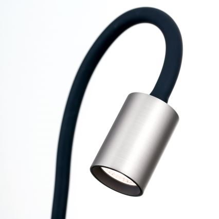 LED Εύκαμπτο Επιτραπέζιο φωτιστικό με κλιπ KURT LED/5W/230V ασημί