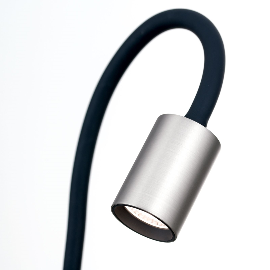 LED Εύκαμπτο Επιτραπέζιο φωτιστικό με κλιπ KURT LED/5W/230V ασημί