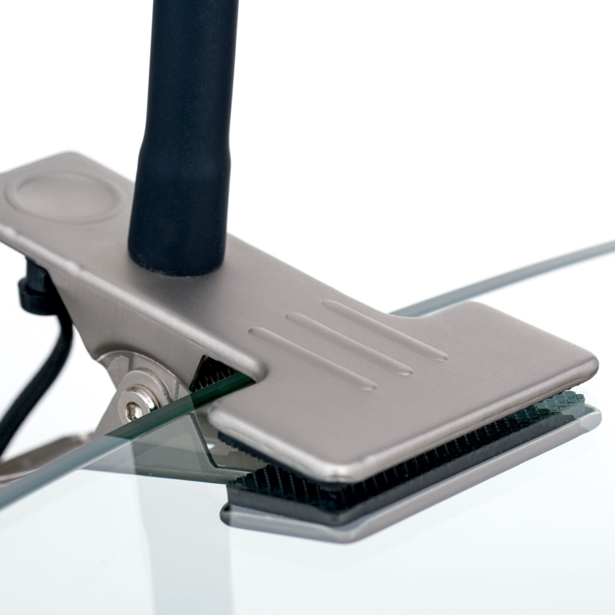 LED Εύκαμπτο Επιτραπέζιο φωτιστικό με κλιπ KURT LED/5W/230V ασημί