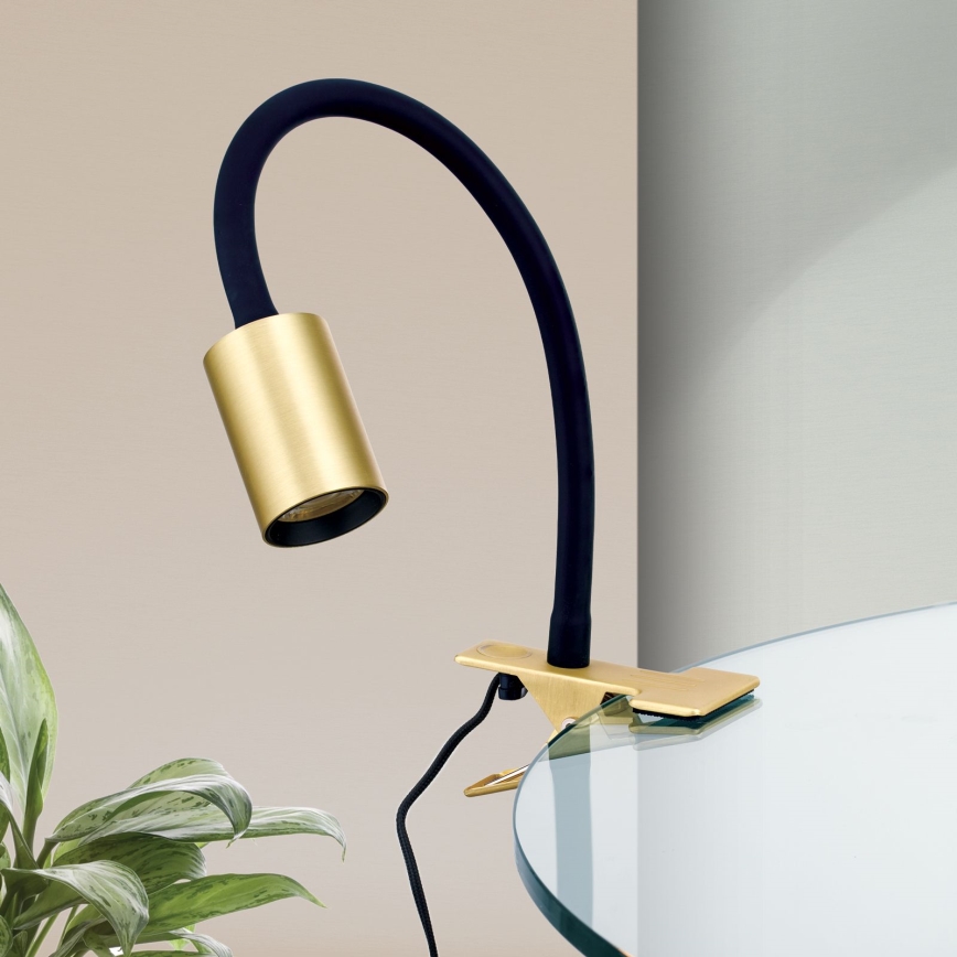 LED Εύκαμπτο Επιτραπέζιο φωτιστικό με κλιπ KURT LED/5W/230V χρυσό