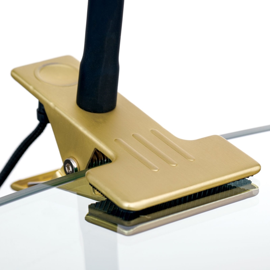 LED Εύκαμπτο Επιτραπέζιο φωτιστικό με κλιπ KURT LED/5W/230V χρυσό